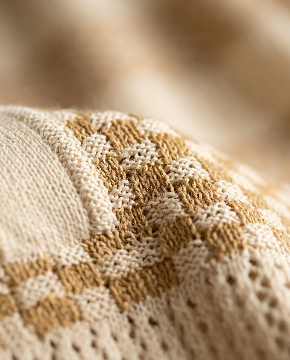 The Cadaques Polo - knit weave texture close-up