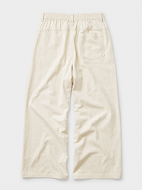 The Procida Pant — ivory cotton-hemp wide-leg drawstring beach pant, back view