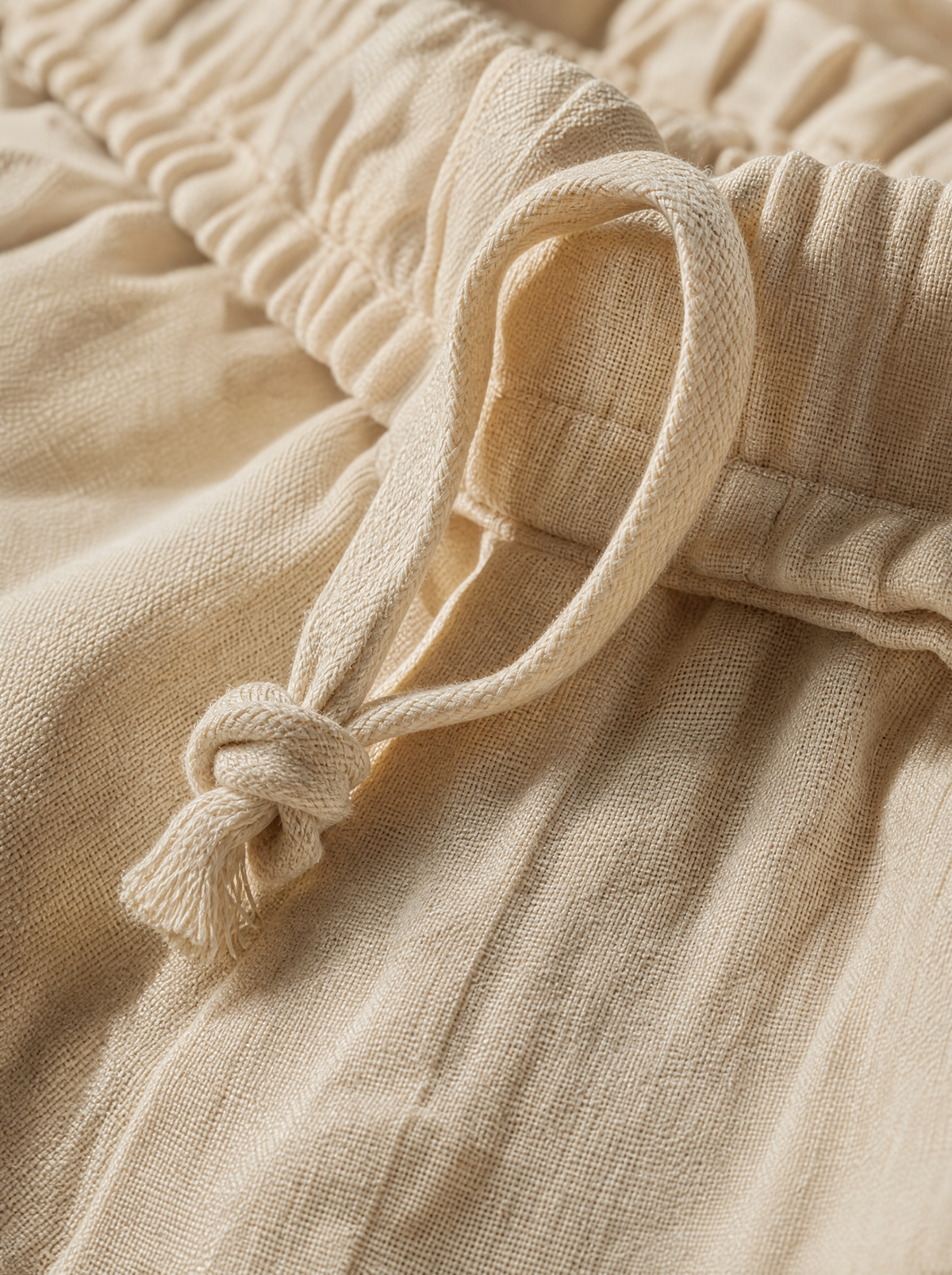 Drawstring waistband detail — The Procida Pant