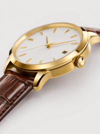 The Saint Veloir Timepiece — case side profile and crown detail